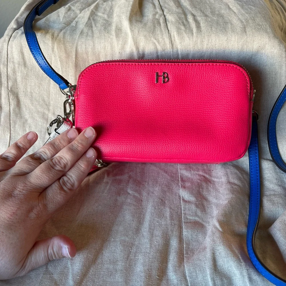 HENRI BENDEL pink crossbody/wristlet wallet bag with detachable blue strap!! - Picture 8 of 15